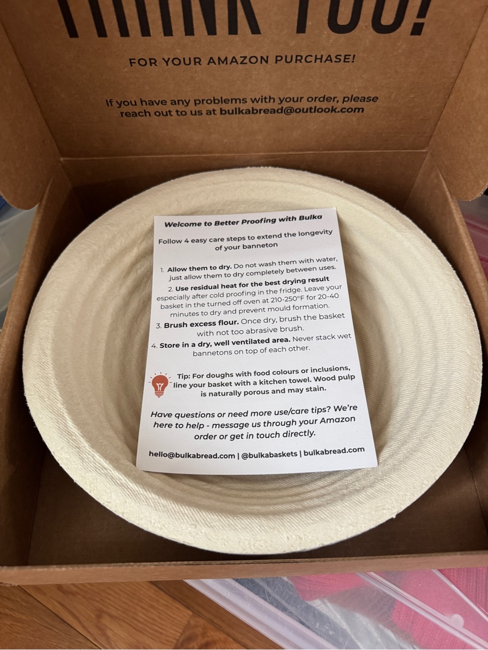 Bulka Round Banneton Proofing Basket Size Large - Picture 3 of 6